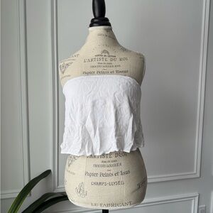 Garage White Strapless Top